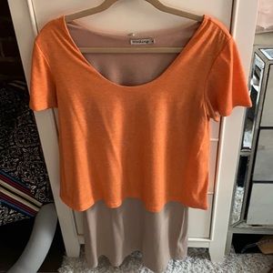 Orange and cream dress